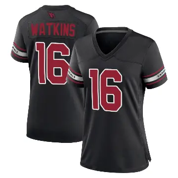 ＃16 Women's Quez Watkins Black Game Arizona Cardinals 2nd Alternate Jersey