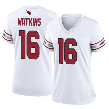 ＃16 Women's Quez Watkins White Game Arizona Cardinals Jersey