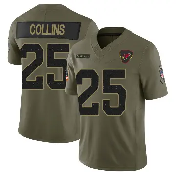 ＃25 Men's Zaven Collins Olive Limited Arizona Cardinals 2025 Salute to Service Jersey