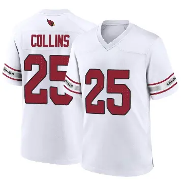 ＃25 Men's Zaven Collins White Game Arizona Cardinals Jersey