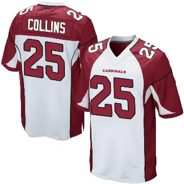 ＃25 Men's Zaven Collins White Game Arizona Cardinals Jersey