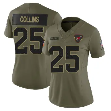 ＃25 Women's Zaven Collins Olive Limited Arizona Cardinals 2025 Salute to Service Jersey