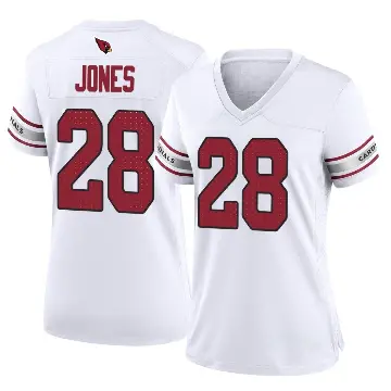 ＃28 Women's Elijah Jones White Game Arizona Cardinals Jersey