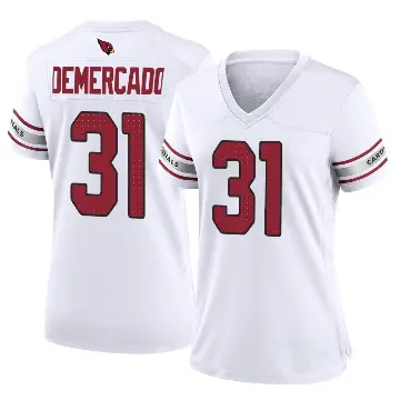 ＃31 Women's Emari Demercado White Game Arizona Cardinals Jersey