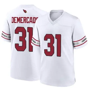 ＃31 Youth Emari Demercado White Game Arizona Cardinals Jersey