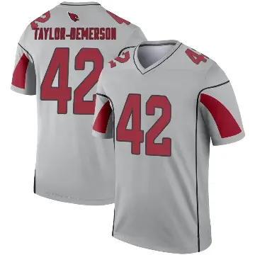 ＃42 Men's Dadrion Taylor-Demerson Legend Arizona Cardinals Inverted Silver Jersey