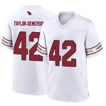 ＃42 Men's Dadrion Taylor-Demerson White Game Arizona Cardinals Jersey