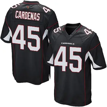＃45 Men's Oscar Cardenas Black Game Arizona Cardinals Alternate Jersey