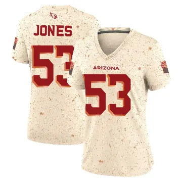 ＃53 Women's Vi Jones Game Arizona Cardinals Natural 2025 Rivalries Collection Jersey