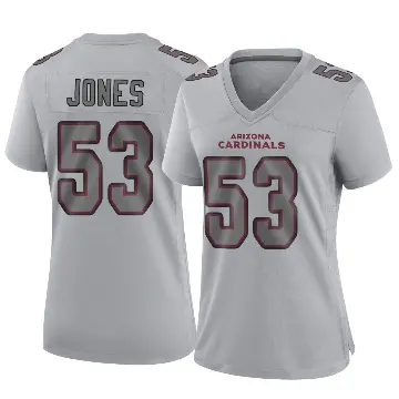 ＃53 Women's Vi Jones Gray Game Arizona Cardinals Atmosphere Fashion Jersey