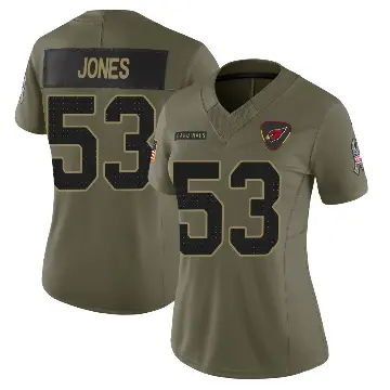 ＃53 Women's Vi Jones Olive Limited Arizona Cardinals 2025 Salute to Service Jersey