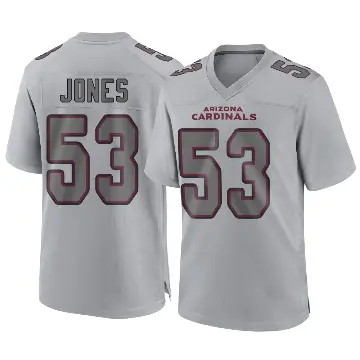 ＃53 Youth Vi Jones Gray Game Arizona Cardinals Atmosphere Fashion Jersey