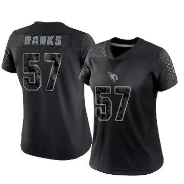 ＃57 Women's Keshawn Banks Black Limited Arizona Cardinals Reflective Jersey