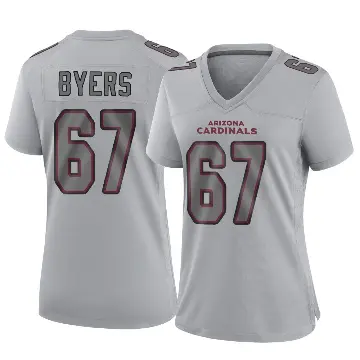 ＃67 Women's Jeremiah Byers Gray Game Arizona Cardinals Atmosphere Fashion Jersey