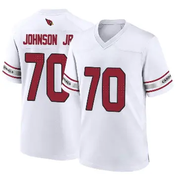 ＃70 Men's Paris Johnson Jr. White Game Arizona Cardinals Jersey