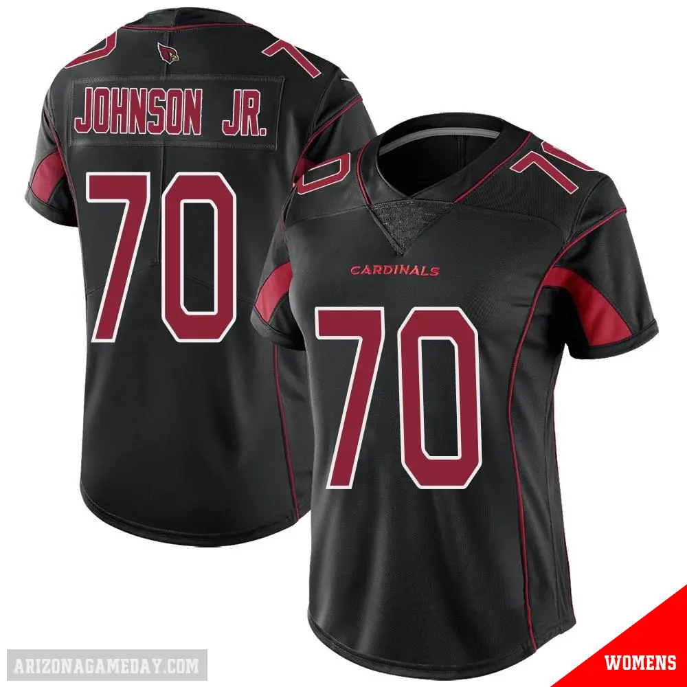 ＃70 Women's Paris Johnson Jr. Black Limited Arizona Cardinals Color Rush Jersey
