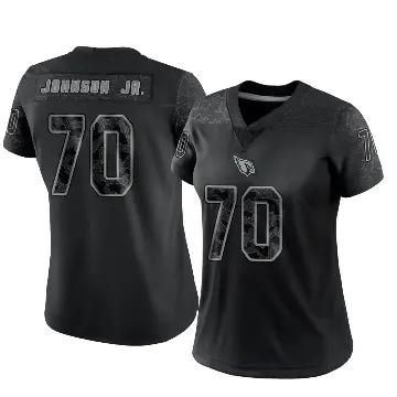 ＃70 Women's Paris Johnson Jr. Black Limited Arizona Cardinals Reflective Jersey