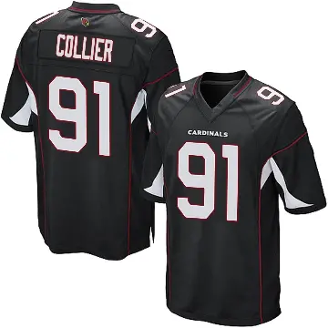 ＃91 Youth L.J. Collier Black Game Arizona Cardinals Alternate Jersey