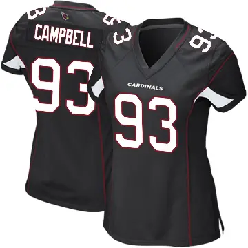 ＃93 Women's Calais Campbell Black Game Arizona Cardinals Alternate Jersey