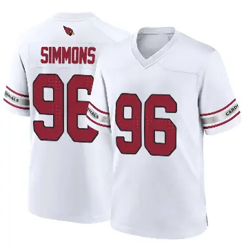 ＃96 Youth Elijah Simmons White Game Arizona Cardinals Jersey