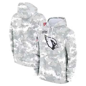 Youth White/Gray Arizona Cardinals 2024 Salute To Service Pullover Hoodie